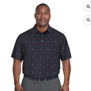 Ben Hogan Men's Blue Palm Tree Print Golf Polo Shirt, Sizes‎ Large NWT